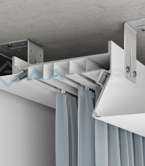 Гардина Алформ ПК-12, 3-х рядная. Белая/черна — фото-604_1