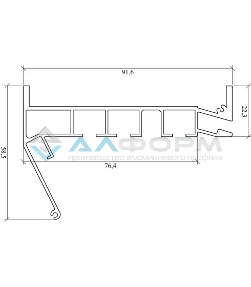 Гардина Алформ ПК-12, 3-х рядная. Белая/черна — фото-604_3