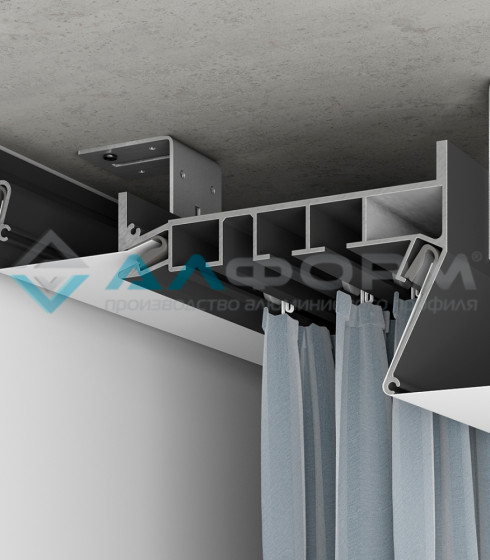 Гардина Алформ ПК-12, 3-х рядная. Белая/черна — фото-604_2