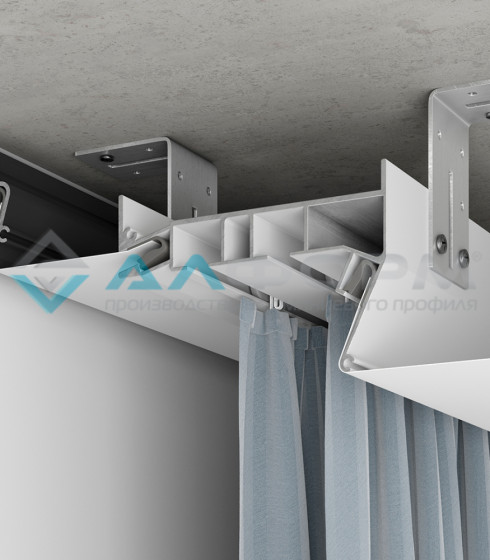 Гардина Алформ ПК-15, 2-х рядная белая/черная — фото-604_1