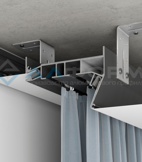 Гардина Алформ ПК-15, 2-х рядная белая/черная — фото-604_2