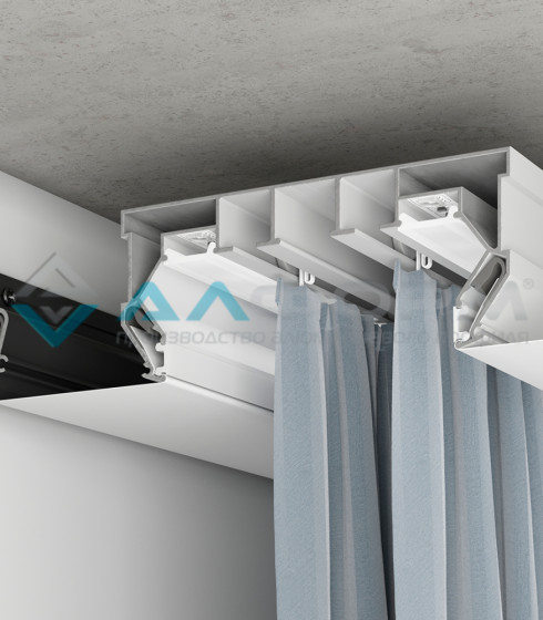 ПК 14 Гардина двухрядная белая/черная — фото-604_3