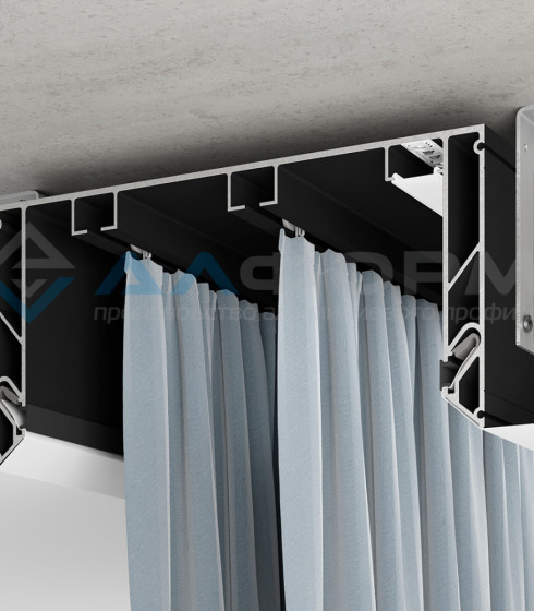 X Line - GARDINA X 70 Двухрядная гардина с уклоном. Белая/Черная — фото-667_1