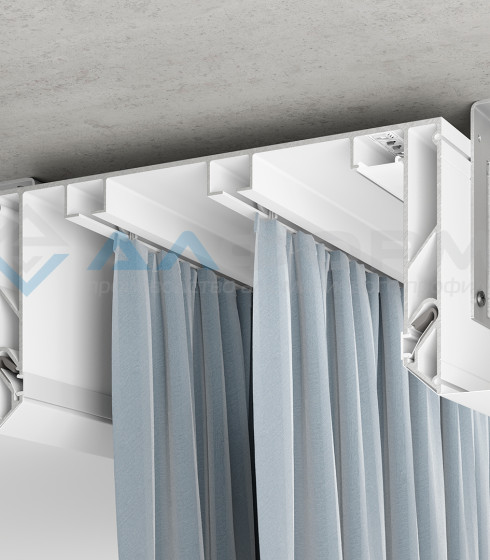 X Line - GARDINA X 70 Двухрядная гардина с уклоном. Белая/Черная — фото-667_2