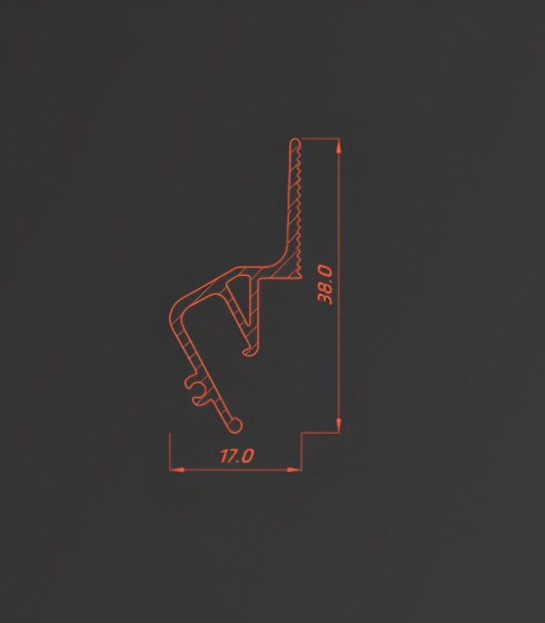 Стеновой профиль  EURO 02 ПФ-8587 с теневым зазором, черный 2 м.п. — фото-668_3