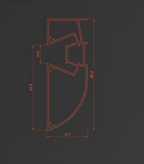LED 01, двухуровневый с подсветкой 2.0 м.п. Не окрашенный. — фото-668_3