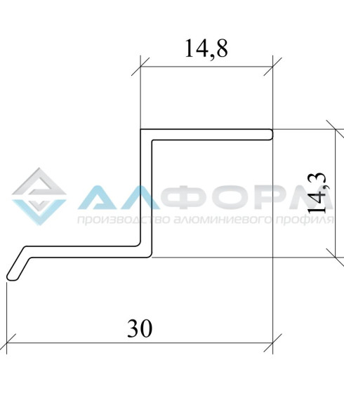 Профиль Алюминиевый Отбойник Z (2,5м) — фото-604_2
