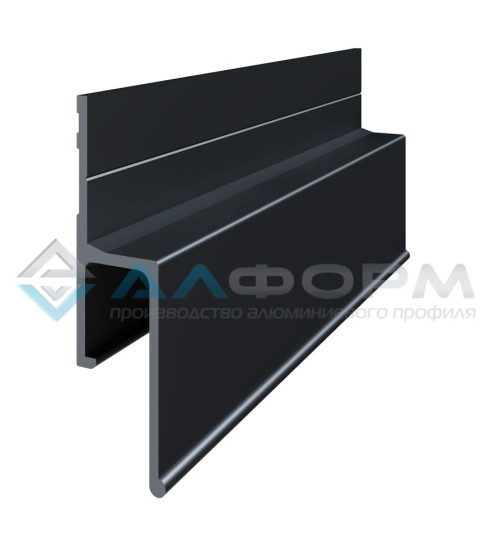 Профиль алюминиевый евро теневой стеновой черный 2.0 м.п. — фото-604_1