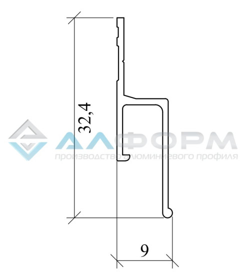 Профиль алюминиевый евро теневой стеновой черный 2.0 м.п. — фото-604_2