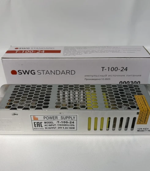Блок питания для светодиодных лент компактный (узкий), 100 W, 24V, T-100-24 — фото-661_1