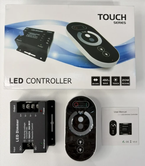 Сенсорный RGB-контроллер Led Touch Controller (12/24V, 216/432W, сенс. ПДУ) — фото-662_1