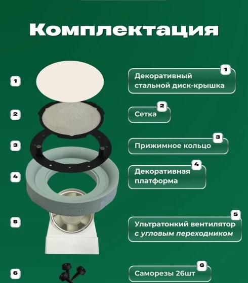 Вент решетка с вентилятором и коленом INNOVA — фото-672_2